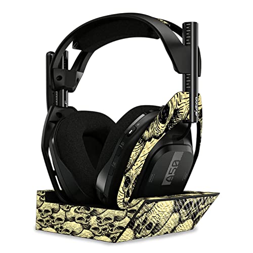 Image of MightySkins Carbon Fiber Skin Compatible with Astro A50 Wireless Headphones + Base Station (Gen 4) - Inked Skulls | Protective, Durable Textured Carbon Fiber Finish | Easy to Apply | Made in The USA