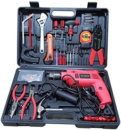 CHILLAXPLUS 13 mm Impact Drill Machine Kit with 101 Pieces Tool Accessories (Red)