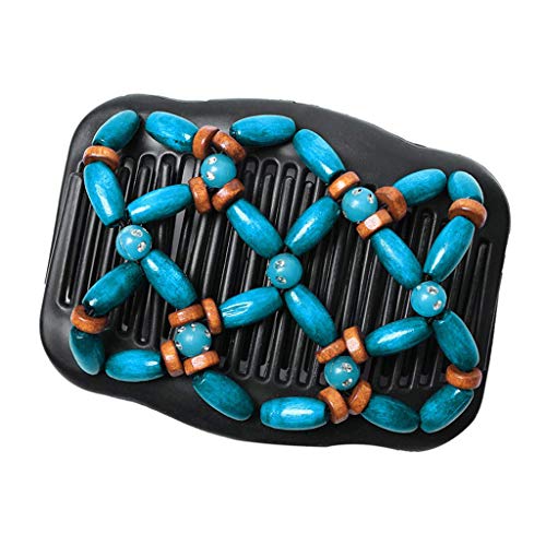 U-M Magic Comb Hair Clip Beads Stretch Colorful DIY Double Ladies Wooden DurabilityCheap and fine