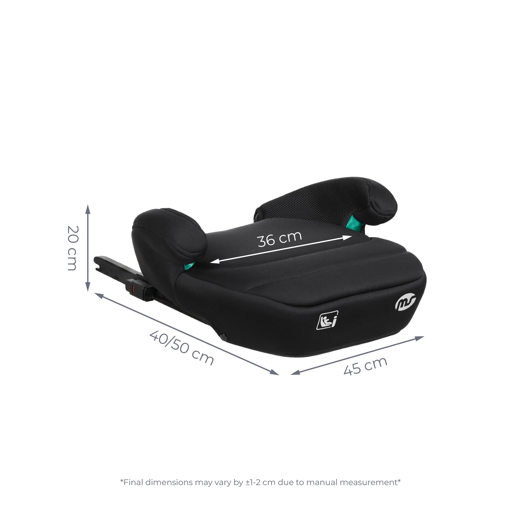 MS BabyWorld booster I-Size Isofix fotelik samochodowy grupa 3 | 125 – 150 cm | prowadnica pasów | wzmocnione bezpieczeństwo | łatwy montaż, czarny