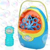 Bubble Mania Carry Along Bubble Machine For Kids - Automatic Bubble Maker With Handle - For Indoor and Outdoor Use - Portable Bubble Blower For Kids