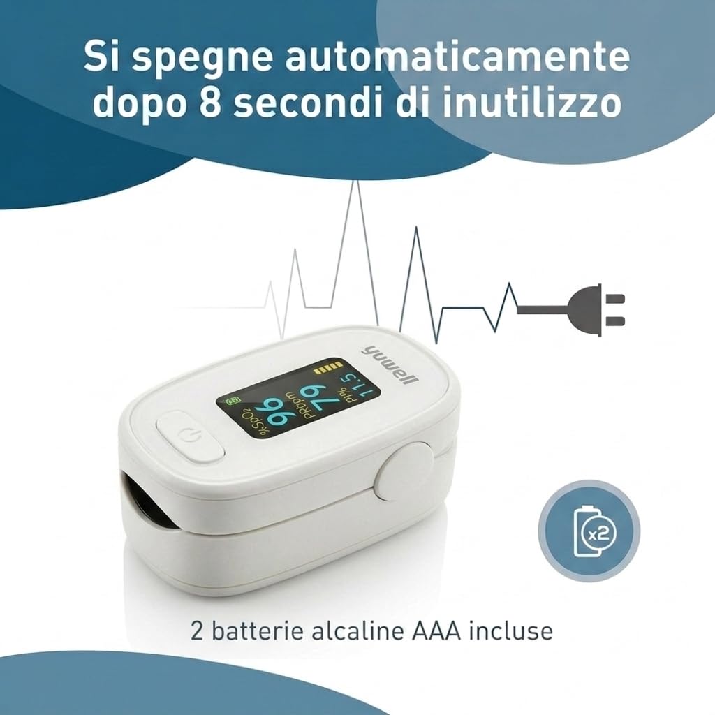 Saturimetro Da Dito Professionale Certificato, Ad Alta Precisione Per Misurare SpO₂, Frequenza Cardiaca, Indice Di Perfusione E PPG, Con Allarme, Uso Domestico E Clinico; Modello: YX306