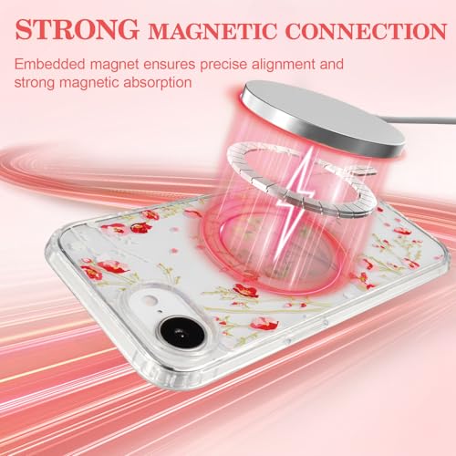 QLTYPRI Magnetic for iPhone 17e / iPhone 16e Case Cute Floral, Red by QLTYPRI - Used condition - Image 2