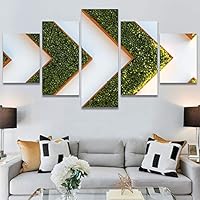 SIGNWIN 5 Panel Canvas Wall Art Abstract Architecture Modern Artwork for Home Decorations Ready to Hang - 60