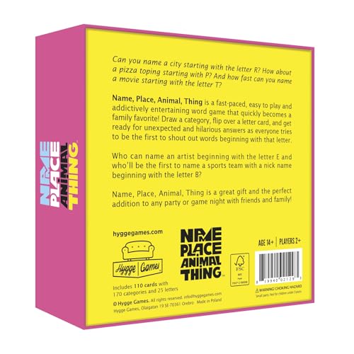 Name Place Animal Thing juego de mesa familiar miniatura 3