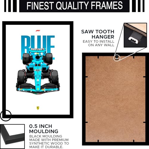 Image of BLINKART Scuderia Ferrari SF-23 CarFramed Posters Gift Items Boys Room Wall Decoration Bedroom Office Studio Synthetic Wood Frame & Acrylic Glass Ready to Hang - 12x8 Inch, (A4 Size) - CAR-256