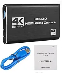 Placa de captura para streaming de vídeo HDMI compatível com PS5 Nintendo Switch Xbox 4K USB dispositivo gravador de dispositivo de jogos cartões externos para 3ds PC PS3 Gaming 1080p 60fps