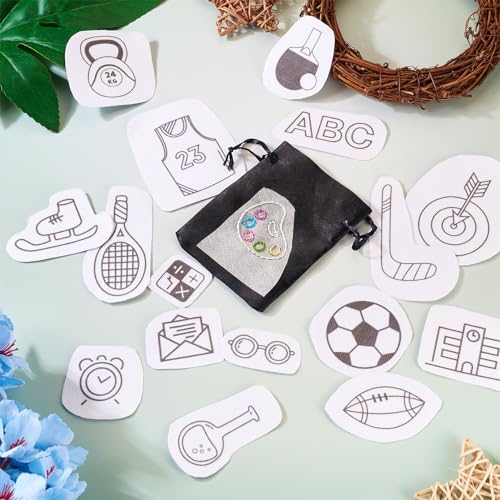 Image of 68 Patterns Study Sport Water Soluble Embroidery Stabilizers Tennis Rugby Stick and Stitch Embroidery Patterns Wash Away Embroidery Paper Starter Kit for Hand Sewing Beginners Adult
