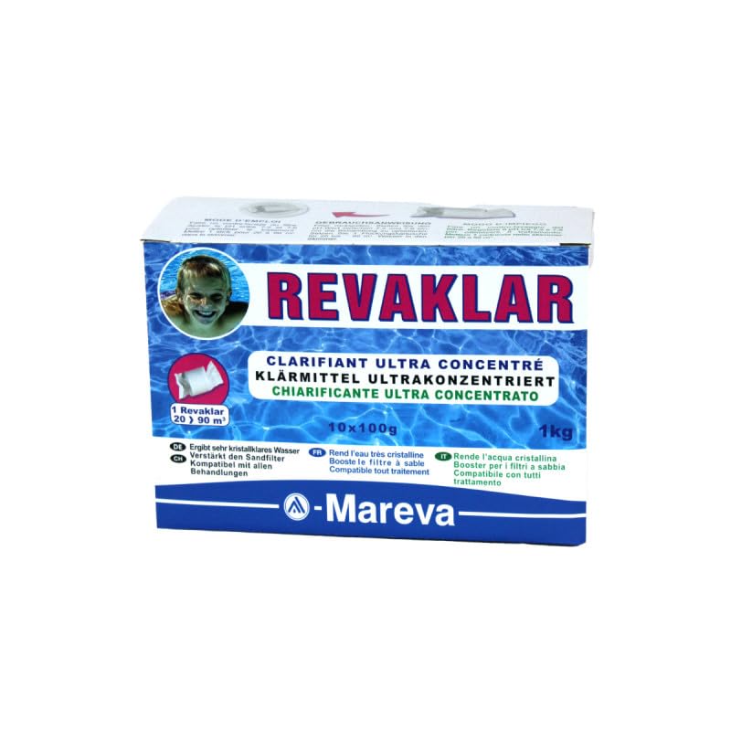 Mareva Pack Cartouches clarifiantes Reva-klar - 1 kg - Pré-filtres jetables Net’Skim