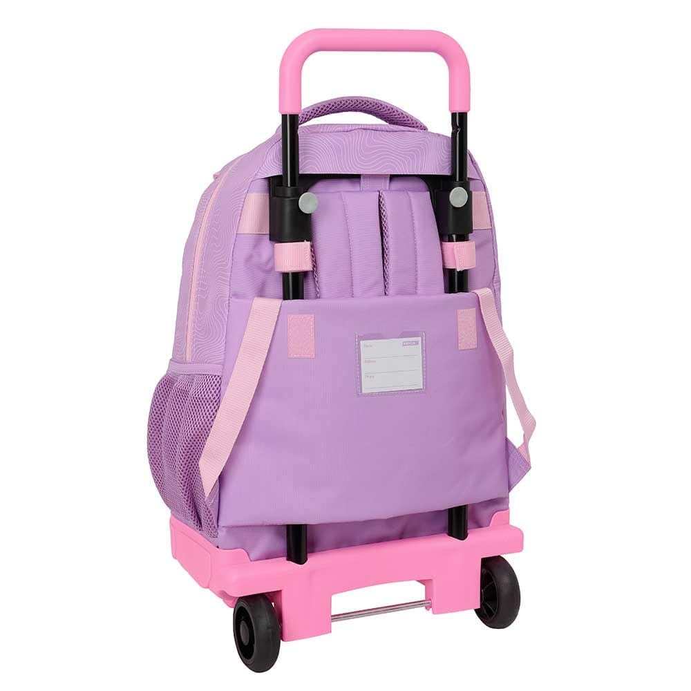 Safta | Mochila Grande con Ruedas K-Pop Demon Hunters Iconic Compact Evolution Extraíble, Lavable, Espalda y Hombreras Acolchadas, Portabotellas, Base Reforzada, Mochila Niña, Medidas 33x22x45 cm