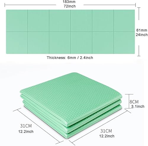 Miniatura 2 de Tapete de yoga plegable para viajes y entrenamientos en casa, ligero y antideslizante, ideal para yoga, pilates, estiramientos y ejercicios de piso,