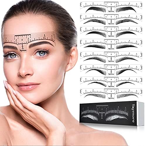 Skymore Eyebrow Ruler, 100Pcs Eyebrow Stencil Microblading Ruler, Disposable Eyebrow Template Eyebrow Ruler Sticker, Eyebrow Shape Kit for Microblading Supplies, 3 Minutes Makeup Tools For Eyebrow
