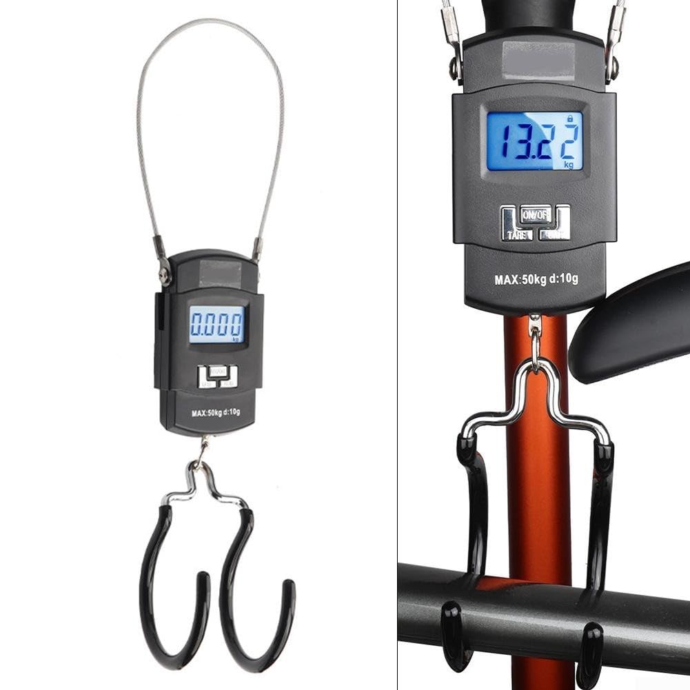 Bilancia Digitale per Bici 50kg Gancio Silicato