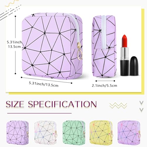 Image of Likesing Period Bag Pouch, Leather Tampon Holder for Purse-Purple | PU Period Pouches for Teen Girls, Women Portable Sanitary Napkin Storage Bag, Feminine Sanitary Bags Emergency Pad Pouch