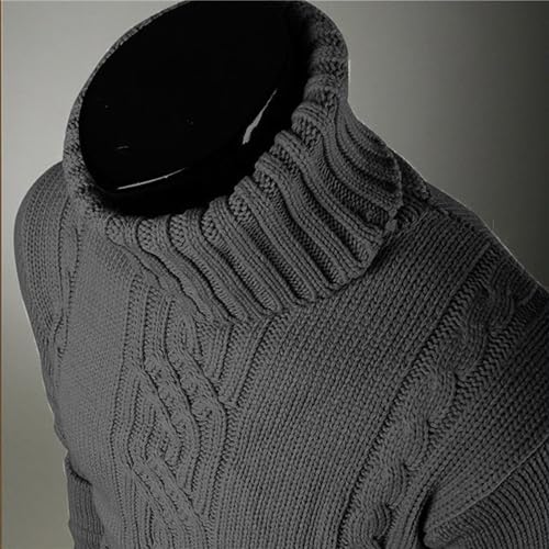 Men's Fit Turtleneck Knitted Sweater Casual Thick Winter Cable Knit Sweaters Long Sleeve Solid Knits Sweaters2