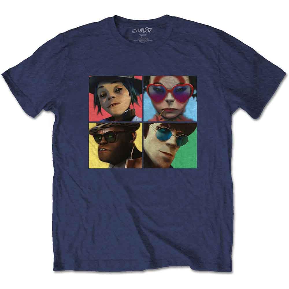 Gorillaz Men's Navy Blue T Shirt Humanz Band Logo Official Xl