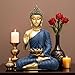 Heeran Art New Sitting Buddha Statue showpiece Idol Home Decor Items for Living Room and Gifts (Blue Golden)