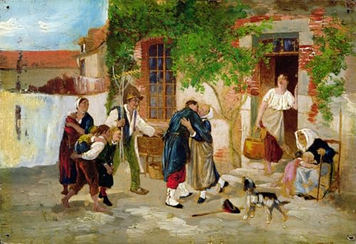Impression tableaux peinture sur toile nordique Le retour du soldat Meissonier 60x90