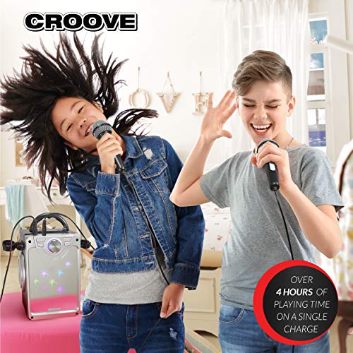 Croove Karaoke Machine For Kids - Kids Karaoke Machine For Girls And Boys With 2 Microphones – Bluetooth, Aux, Usb Connectivity And Flashing Disco Lights In Singing Machine #TOP1