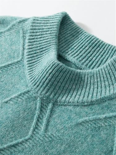 Men’S 100% Merino Wool Sweater O-Neck Cable Knit Thick Pullover Long Sleeve Winter Warm Casual Comfortable Tops4
