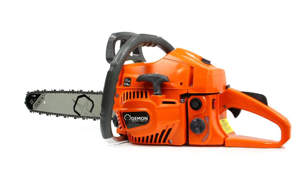 Motosierra Demon de explosión a Gasolina, 2 tiempos, refrigeración por aire, 2200 W, 55 cc, 8500 rpm, corte útil 38 cm, sistema antivibración