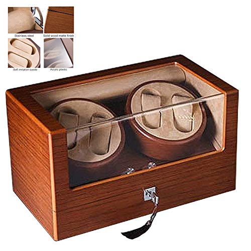 Preisvergleich Produktbild QWSA Uhrenschüttler Uhrenboxenwickler Automatikuhren Holzschalen-Klavierfarbe Herren- und Damenuhren außen und extrem leiser Motor