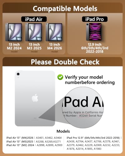 Image of Clear Keyboard Case for iPad Air 13 Inch (M4 /M3 /M2, 2026 /2025 /2024) & iPad Pro 12.9 Inch (6th /5th /4th /3rd Gen), 7-Color Backlit Keyboard with Touchpad, 360 Rotating Stand, Pencil Holder, Black
