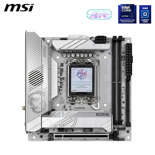 MPG Z890I EDGE TI WIFI Scheda Madre Mini-ITX, supporta i processori Intel Core Ultra (Serie 2), LGA 1851, VRM 110A SPS, Memory Boost DDR5 (8600+ MT/s OC), PCIe 5.0 x16, M.2 Gen5, Wi-Fi 7, 5G LAN - Scheda madre - Immagine 1