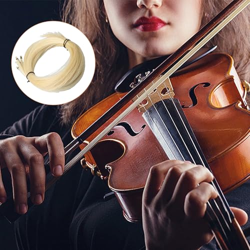 Weiß 32,68 Zoll Violinenbogen-Haar-Rosshaar für Violinenbogen-Ersatzteile natürliche ungebleichte 50g