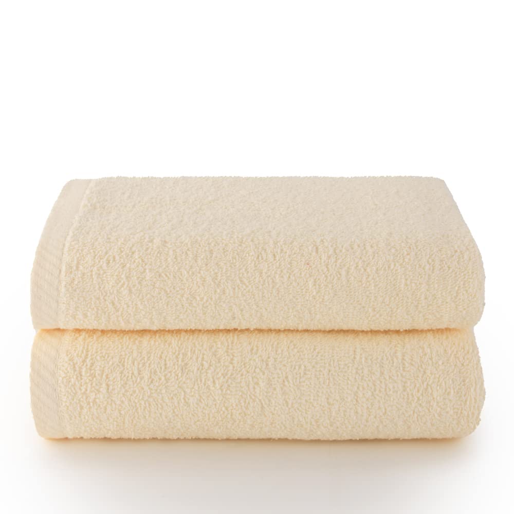 Top TowelPlus - Large bath towels - Bath towels - 2 face towels or bidet - 30x50cm - 100% cotton - Natural
