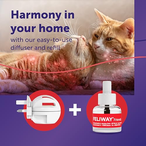 FELIWAY Friends 30 Day Cat Calming Plug In Pheromone Diffuser Starter Kit, 48ml - Helps create harmony and resolve conflict in multi cat households, Veterinary Recommended, Clinically Proven - Image 3