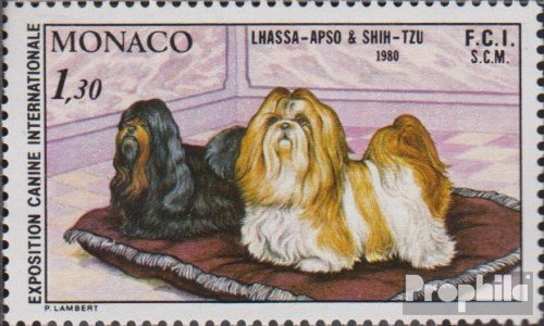 Briefmarken-Set Monaco 1980 'Hundeausstellung' | Komplette Ausgabe Postfrisch ** MNH, Katalognr. 1428 | Für Sammler