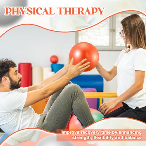 Image of Sotiff 20 Pcs 9 Inch Pilates Ball Bulk Exercise Pilates Ball Mini Yoga Balls Therapy Core for Stability Barre Training Stretching Physical Posture Training Gym Workout with Inflation Tube