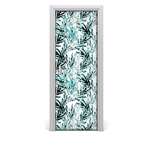 Etiqueta de puerta autoadhesiva extraíble y lavable con estampado de jungla de palma 2