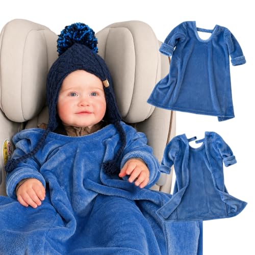 Image of Buckle Me Baby Car Seat Blanket - Wearable Car Seat Blankets for Babies - Carseat Blanket Made from Cozy Warm Sherpa