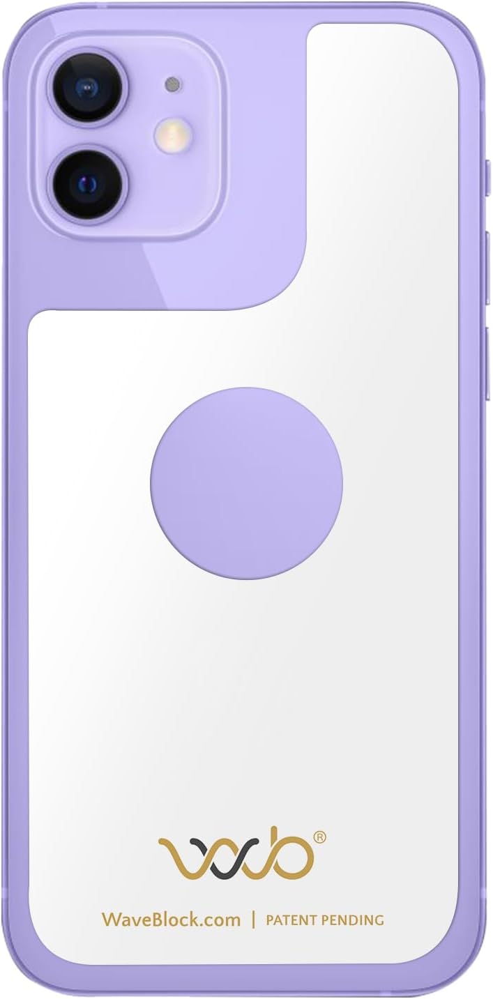 WAVEBLOCK EMFブロッカー 携帯電話用 - iPhone 12/12 PRO、13/13 PRO用 - 唯一の特許取得済み本物の科学的に裏打ちされたラボテスト済みの5GシールドEMF低減ステッカー、米国製ホワイト