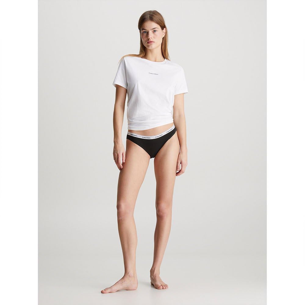 Calvin Klein Damskie majtki bikini ze stretchu, 3 sztuki, Kolor czarny, L