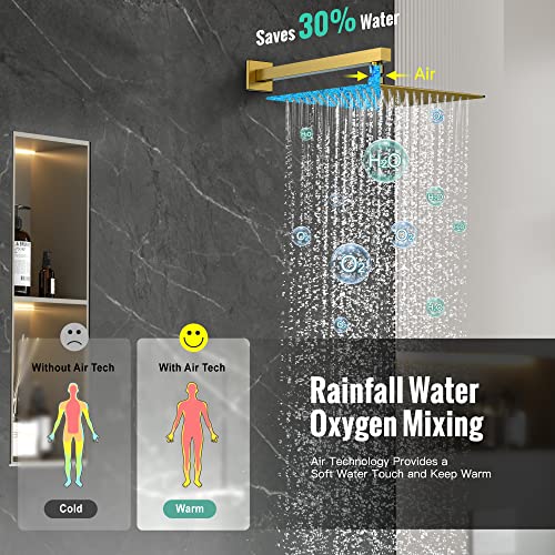 Image of SR SUN RISE 12'' All-Metal Shower System with Tub Spout Handheld Sprayer