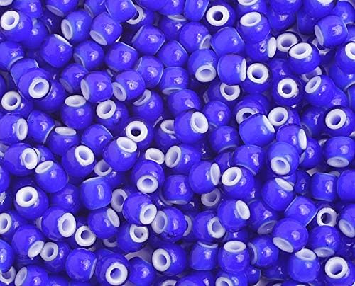Czech Glass Beads 6/0 White Hearts Cobalt Blue - 250g Bulk Bag by Preciosa (Jablonex)