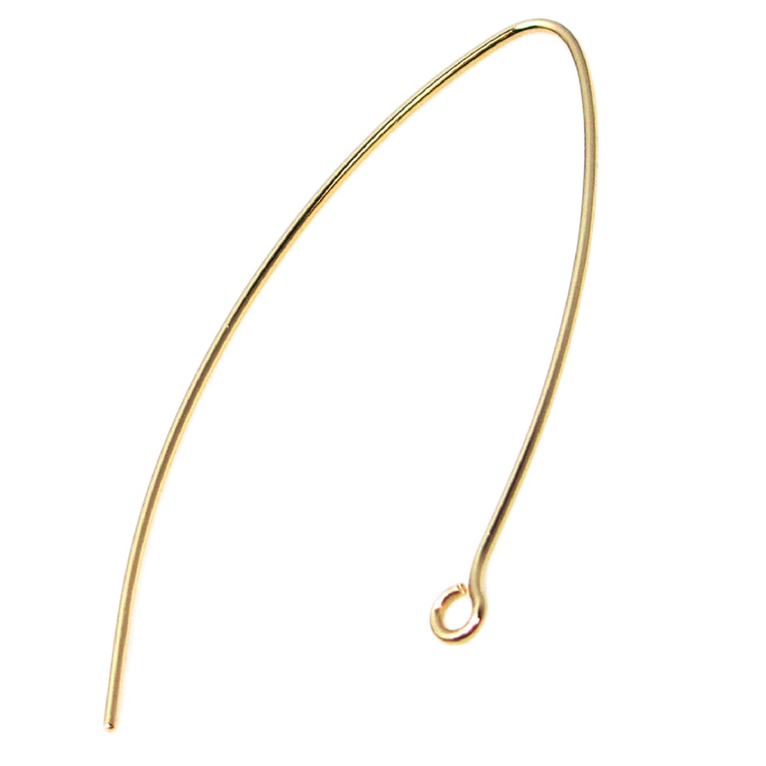 2 pezzi in oro 14 K su argento sterling .925 in filo ganci per orecchini pendenti a monachella orecchino Connector/Findings/Yellow Gold