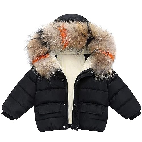 Image of Fairy Baby Infant Baby Winter Hooded Jacket Toddler Coat Warm Fur Collar Windproof Snowsuit Outwear Boy Girl Kid 12M-6T