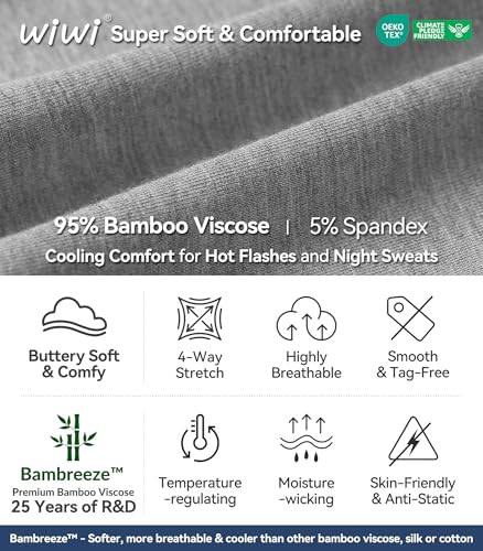 Image of WiWi Viscose from Bamboo Women's Pajamas Set Super Soft Button Down Top and Pants Sleepwear Cooling Pjs S-3X