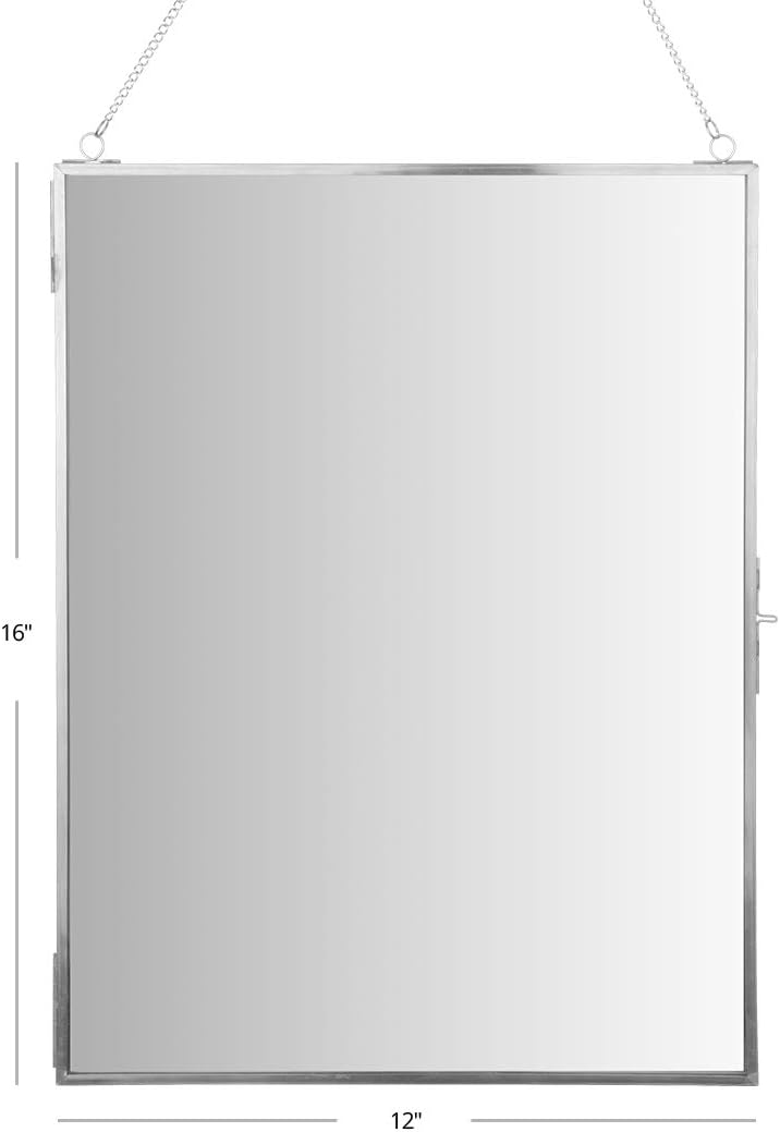 Koyal Wholesale Modern Rose Gold Frame Mirror for Wall, Large 12x16 Inch Hanging Rectangle Wall Mirror Photo Cabinet with Lock, Rectangle Mirrors for Wall Entryway, Bedroom, Bathroom