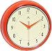 Infinity Instruments Orange Retro 9.5-Inch Metal Wall Clock