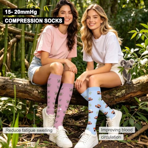 Image of 4 Pairs Compression Socks for Women Circulation-Best Support for Nurses,Running,Athletic,Travel