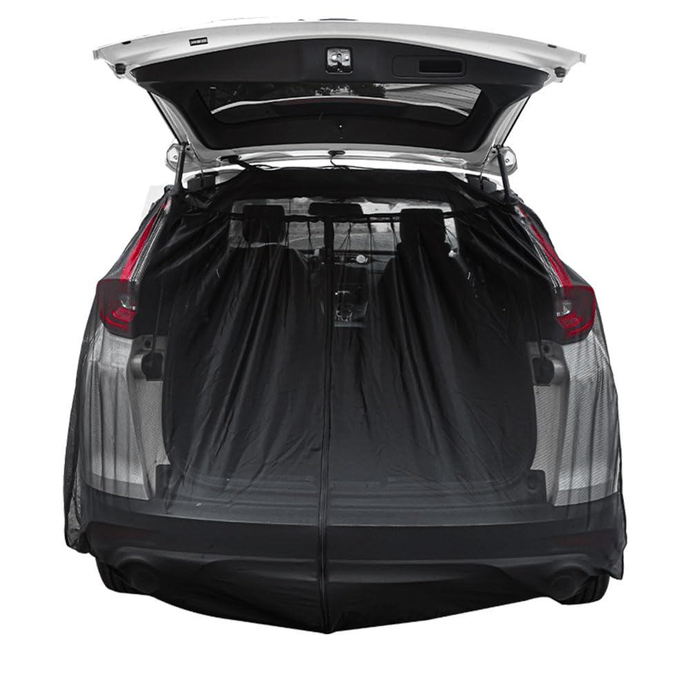 Zanzariera per portellone posteriore dell'auto, 180 x 150 cm, fissaggio magnetico con cerniera, per SUV/Vans con telaio ferromagnetico, protezione privacy e sole in campeggio