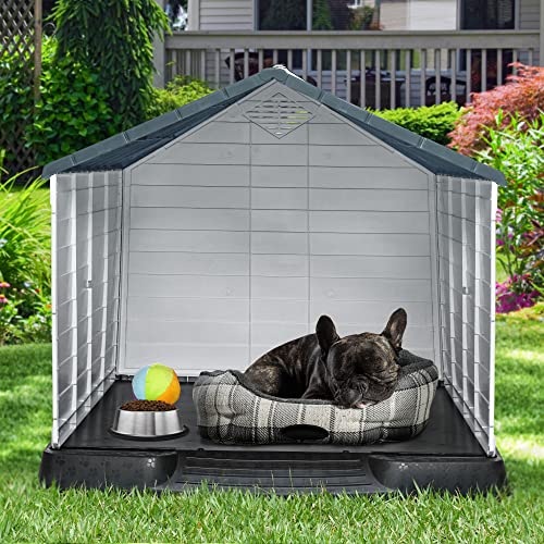 YITAHOME Large Plastic Dog House Outdoor Indoor Doghouse Puppy Shelter Water Resistant Easy Assembly Sturdy Dog Kennel with Air Vents and Elevated Floor - Image 5