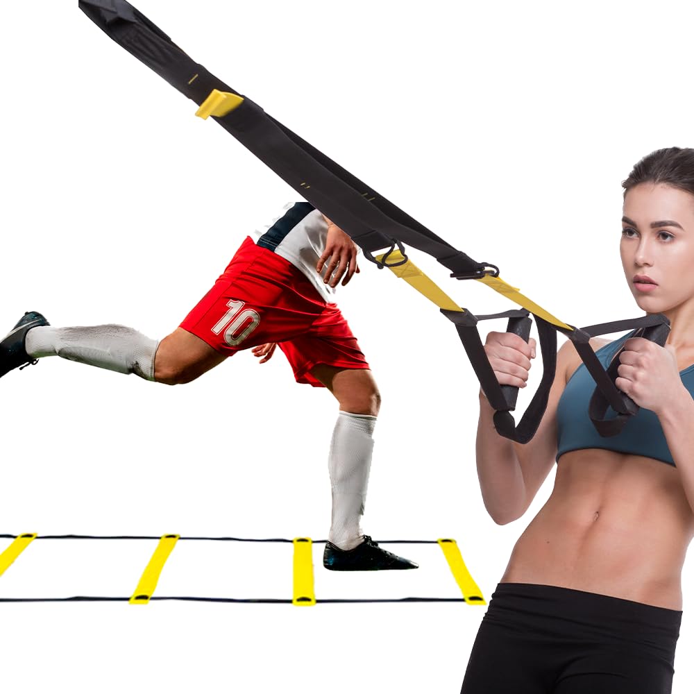 Fita de Treinamento TRX Suspenso Saude Cross Training Treino com Escada de  Agilidade Reabilitação Yoga Fisioterapia Funcional Musculação Exercícios :  Amazon.com.br: Esporte