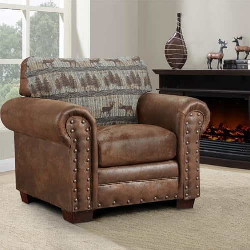 Sillón tapizado color teal con reposabrazos miniatura 1