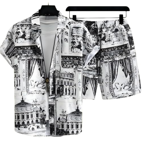MAHEK FASHION Men’s Printed Co-Ord Set | Plus Size Casual Shirt & Shorts Set | Nightwear Pajama Suit, Loungewear, Beachwear & Vacation Outfit Design No Shirt-Short Set9-Parent-picture-28